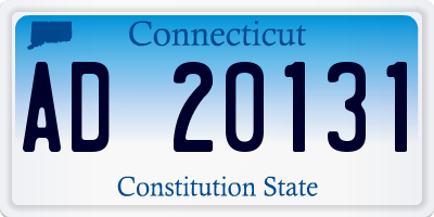 CT license plate AD20131
