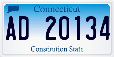 CT license plate AD20134