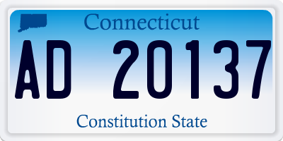 CT license plate AD20137