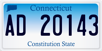 CT license plate AD20143