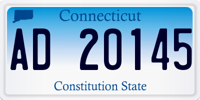 CT license plate AD20145