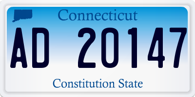 CT license plate AD20147