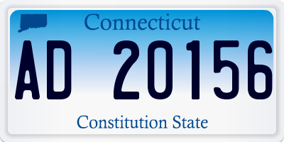 CT license plate AD20156