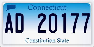 CT license plate AD20177