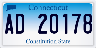 CT license plate AD20178