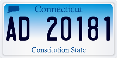 CT license plate AD20181