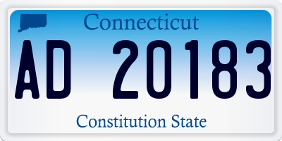 CT license plate AD20183
