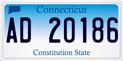 CT license plate AD20186