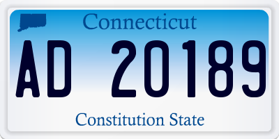 CT license plate AD20189