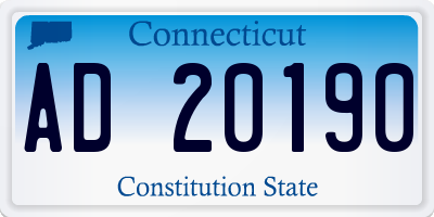 CT license plate AD20190