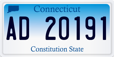 CT license plate AD20191