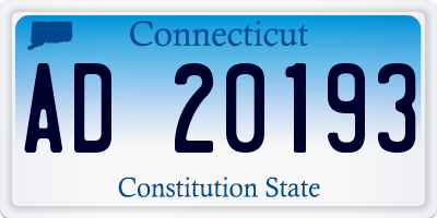 CT license plate AD20193