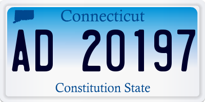 CT license plate AD20197