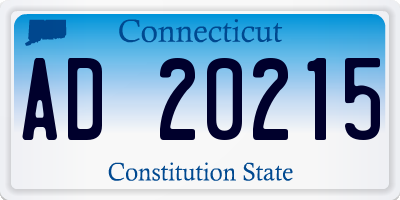 CT license plate AD20215
