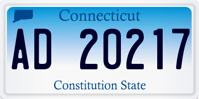 CT license plate AD20217