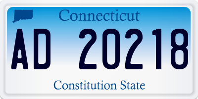 CT license plate AD20218