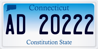 CT license plate AD20222