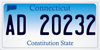 CT license plate AD20232