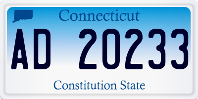 CT license plate AD20233