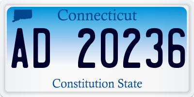 CT license plate AD20236