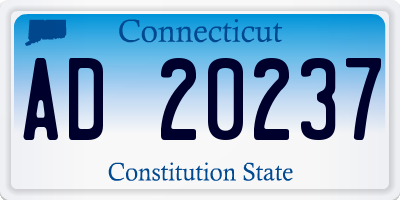 CT license plate AD20237
