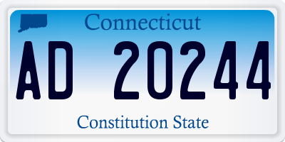 CT license plate AD20244