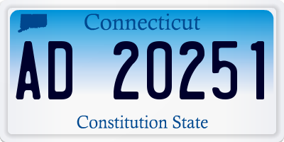 CT license plate AD20251