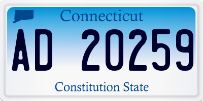CT license plate AD20259