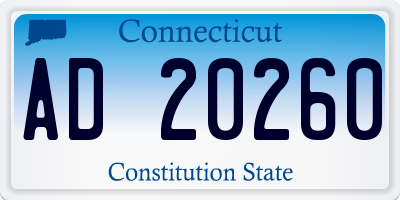 CT license plate AD20260