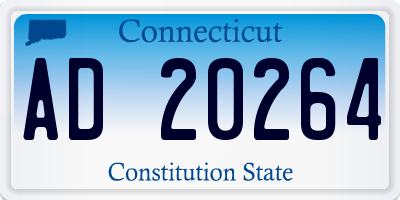 CT license plate AD20264