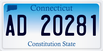 CT license plate AD20281