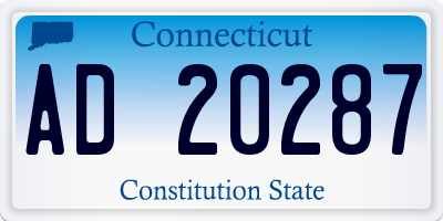 CT license plate AD20287