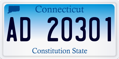 CT license plate AD20301
