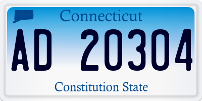 CT license plate AD20304