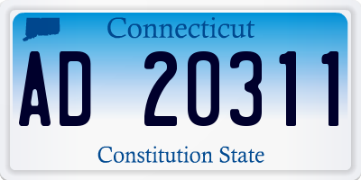 CT license plate AD20311