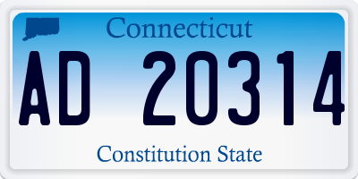 CT license plate AD20314