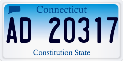 CT license plate AD20317