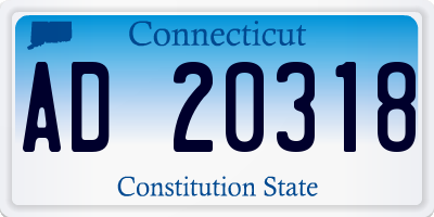 CT license plate AD20318