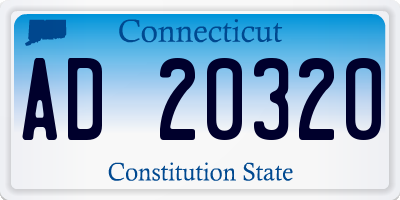 CT license plate AD20320