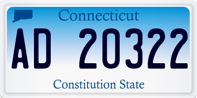 CT license plate AD20322