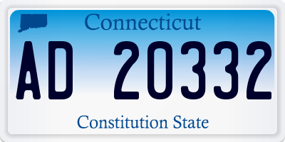 CT license plate AD20332