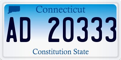 CT license plate AD20333