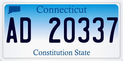 CT license plate AD20337