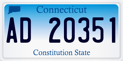 CT license plate AD20351