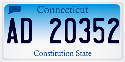 CT license plate AD20352