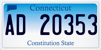CT license plate AD20353