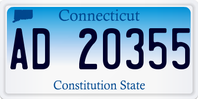 CT license plate AD20355