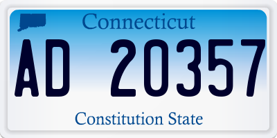 CT license plate AD20357
