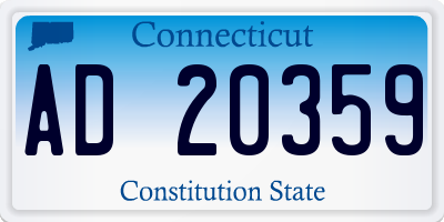 CT license plate AD20359