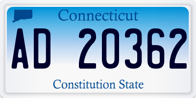 CT license plate AD20362